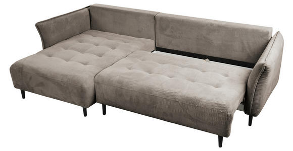 ECKSOFA Taupe Chenille  - Taupe/Schwarz, MODERN, Textil/Metall (200/285cm) - Carryhome