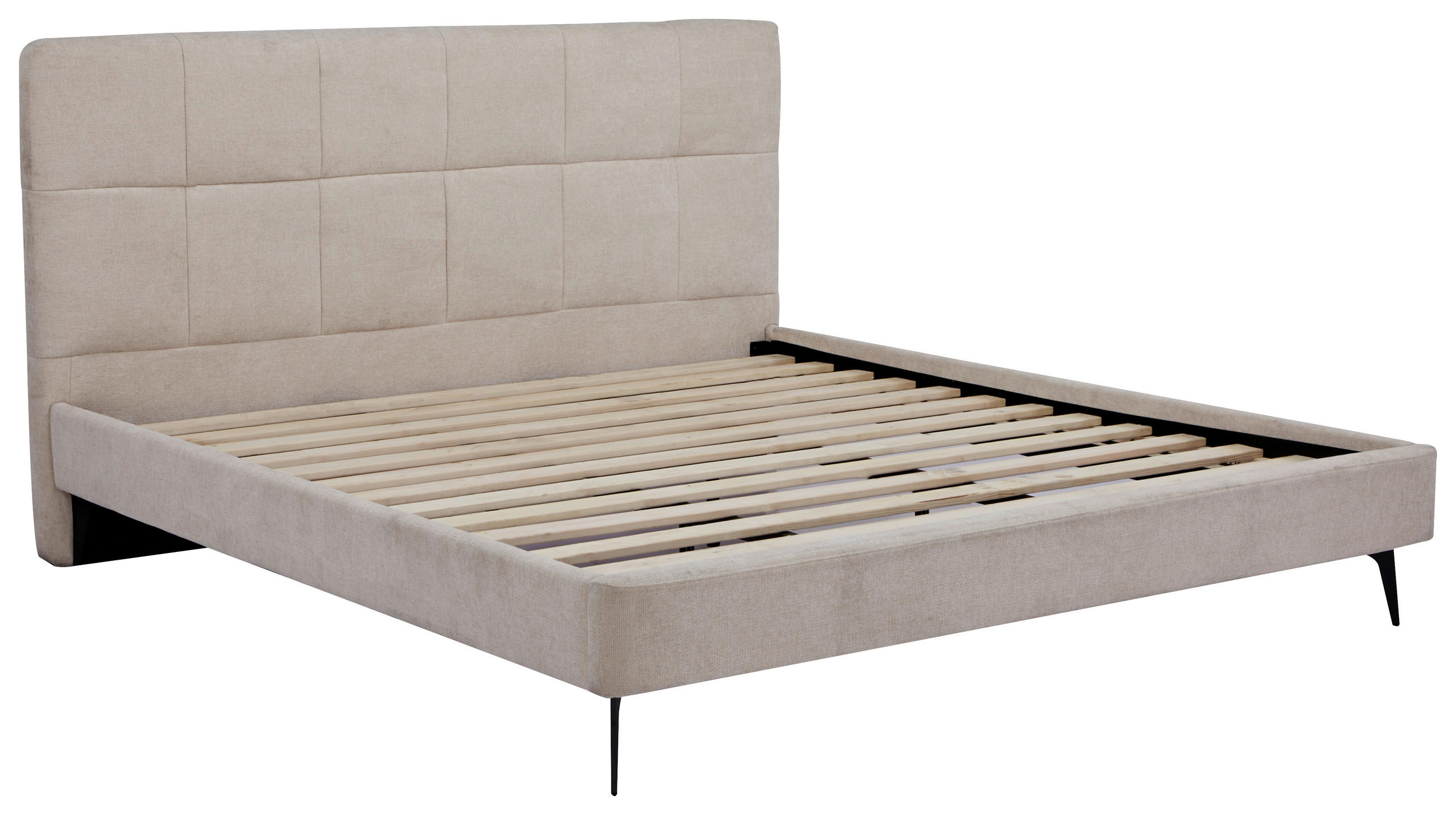 POLSTERBETT Lattenrost 180/200 cm  in Beige  - Beige/Schwarz, Design, Holz/Textil (180/200cm) - Boxxx