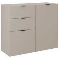 KOMMODE , 104,8/87,4/40,1 cm, 3 Schublade(n)  - Taupe/Schwarz, MODERN, Holzwerkstoff/Kunststoff (104,8/87,4/40,1cm) - Carryhome