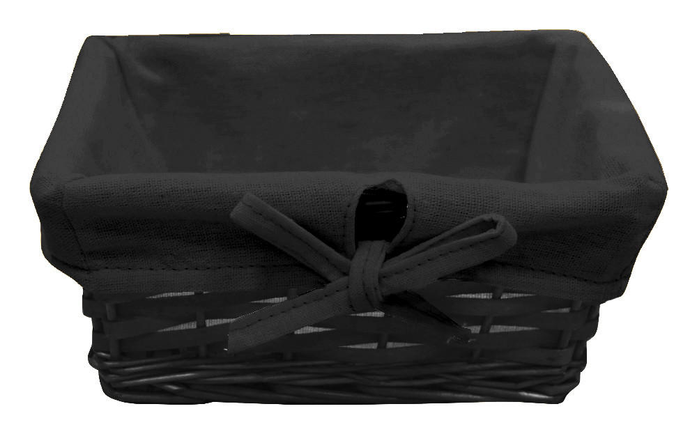 HYLLKORG i svart   - svart, Basics, trä/textil (25/25/10cm) - Ambia Home