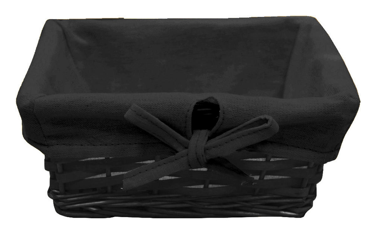 KOŠÍK DO REGÁLU, čierna - čierna, Basics, drevo/textil (25/25/10cm) - Ambia Home