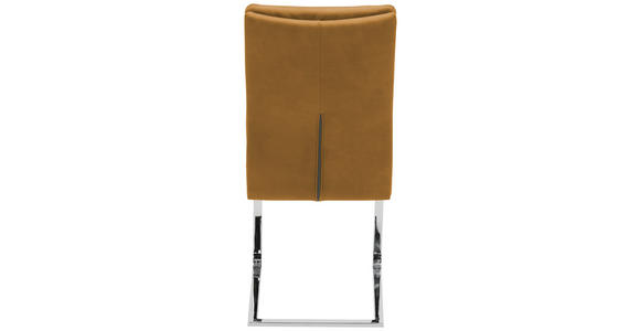 SCHWINGSTUHL in Stahl Mikrofaser - Chromfarben/Gelb, Design, Textil/Metall (47/100/64cm) - Novel