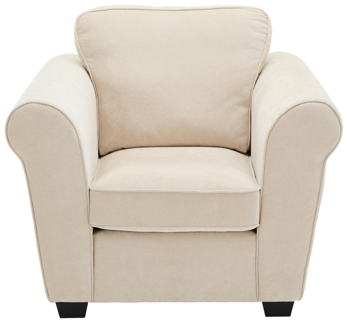 SESSEL in Chenille Beige  - Beige/Schwarz, KONVENTIONELL, Kunststoff/Textil (106/88/86cm) - Carryhome