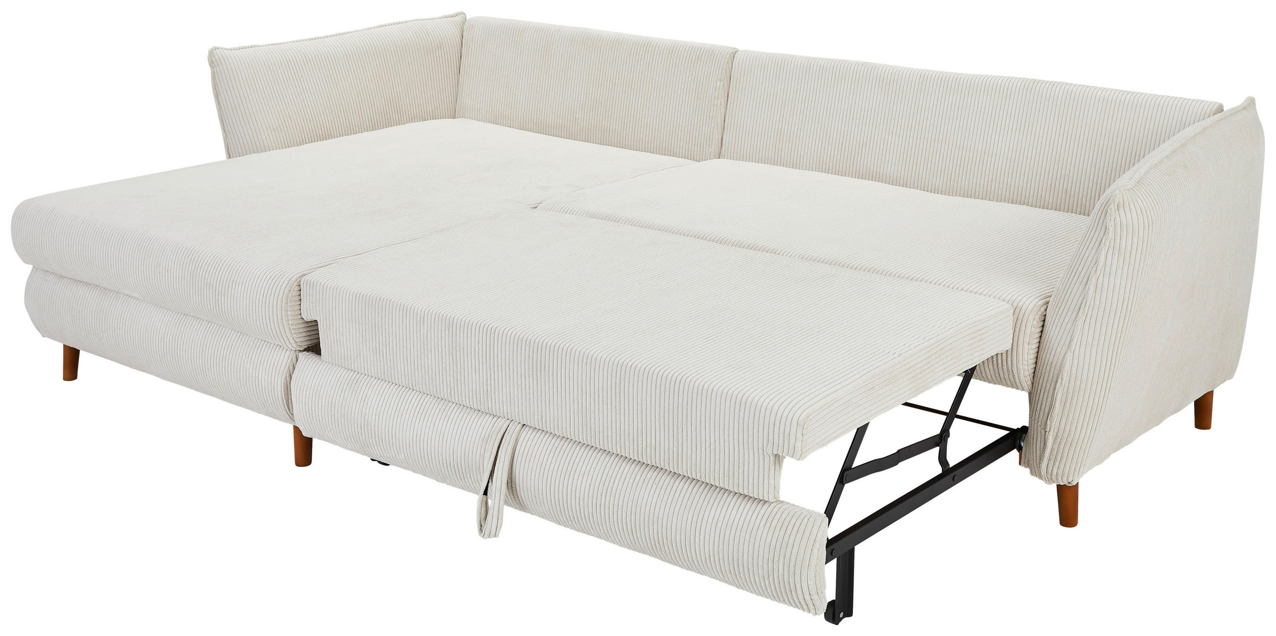 Thumbnail - Carryhome Ecksofa, Natur, Textil, Eiche, massiv, 3-Sitzer, Füllung: Schaumstoff, seitenverkehrt montierbar, L-Form, 284x...