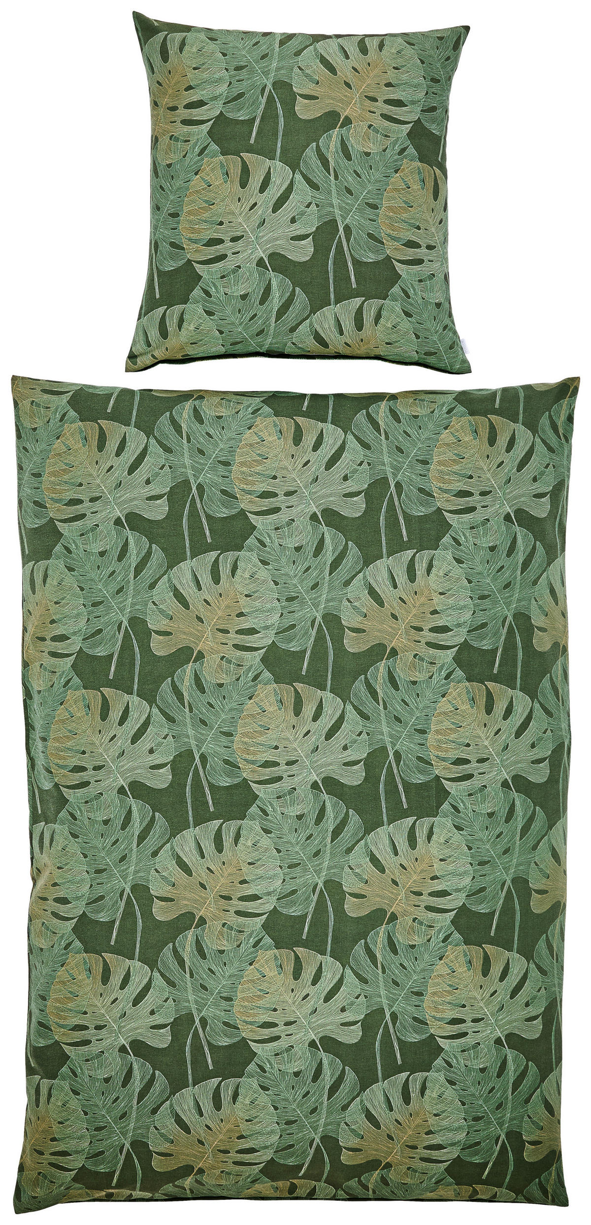 BETTWÄSCHE 2-teilig Atelier Flanell 135/200 cm  - Grün, Design, Textil (135/200cm) - Estella
