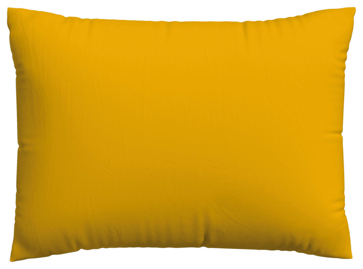 KOPFPOLSTERBEZUG KNITTED JERSEY 60/80 cm  - Currygelb, Basics, Textil (60/80cm) - Schlafgut