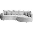 ECKSOFA in Chenille Hellgrau  - Hellgrau/Schwarz, Design, Kunststoff/Textil (307/194cm) - Carryhome