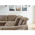 WOHNLANDSCHAFT in Mikrofaser Graubraun  - Wildeiche/Graubraun, KONVENTIONELL, Holz/Textil (243/343/185cm) - Voleo