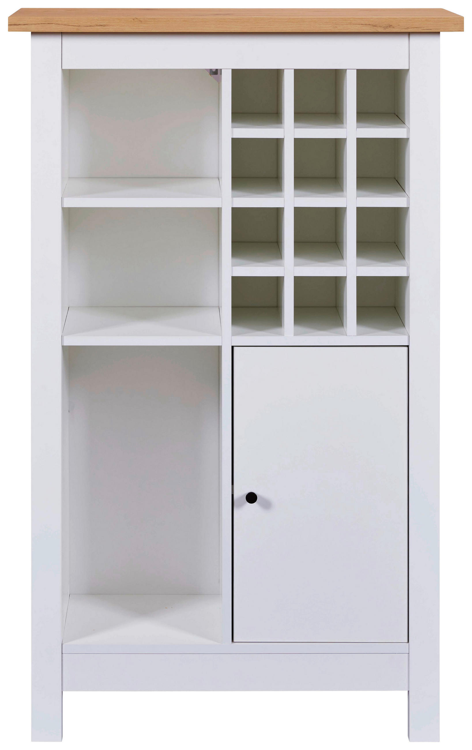 WEINSCHRANK  - Schwarz/Weiß, MODERN, Holzwerkstoff/Kunststoff (76,8/124,4/33cm) - home24
