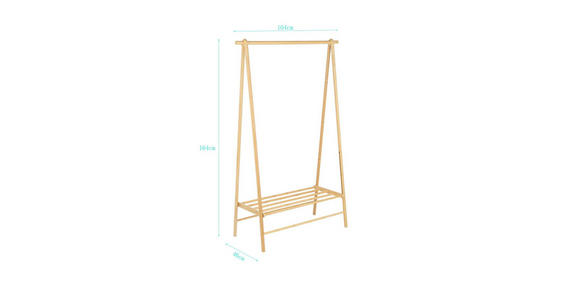 KLEIDERSTÄNDER in Naturfarben 104/164/46 cm   - Naturfarben, Basics, Holz (104/164/46cm) - Carryhome