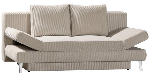 SCHLAFSOFA in Cord Naturfarben  - Chromfarben/Naturfarben, Design, Textil/Metall (200/85/90cm) - Xora