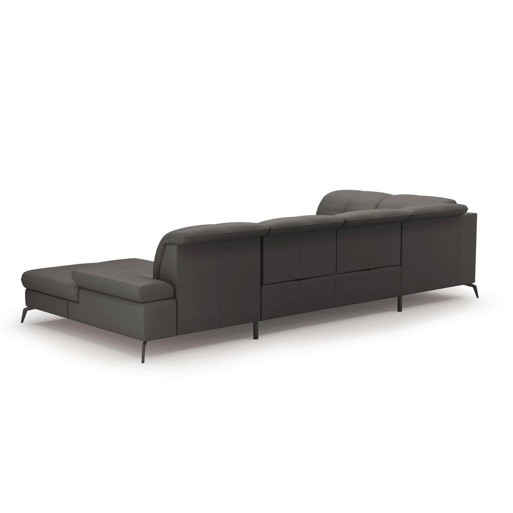 Thumbnail - Sit & More Wohnlandschaft, Mokka, Leder, Echtleder, Nappaleder, 6,5-Sitzer, Ottomane links, U-Form, 357x231 cm, Goldenes...