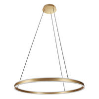 LED-PENDELLEUCHTE Ringlux 80/50-190 cm   - Goldfarben/Weiß, Design, Kunststoff/Metall (80/50-190cm)