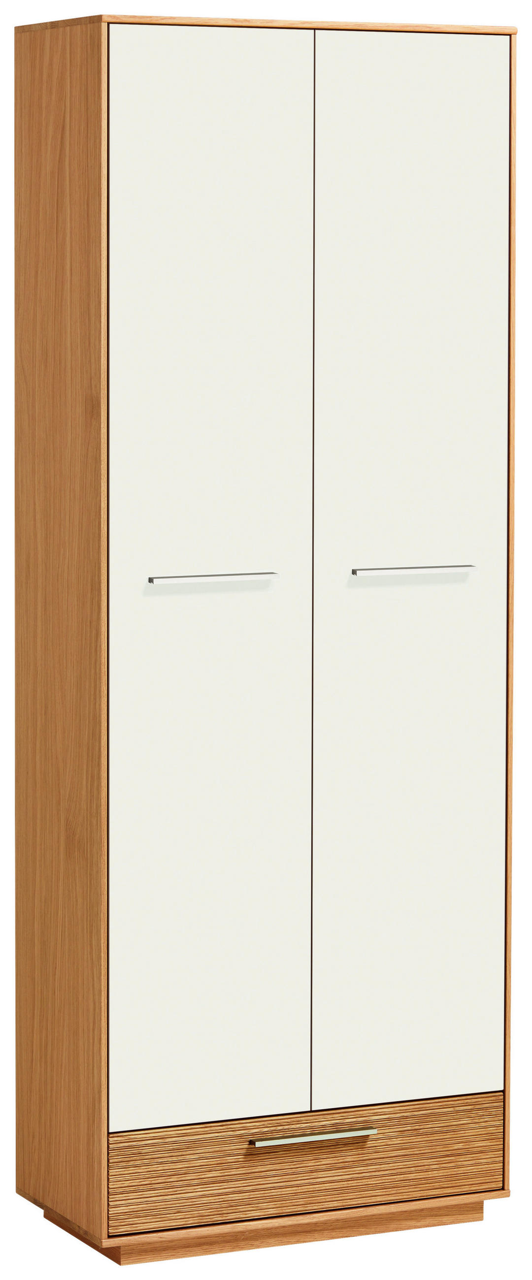 GARDEROBENSCHRANK furniert, massiv, teilmassiv Weiß, Eichefarben - Eichefarben/Weiß, Design, Holz/Holzwerkstoff (72/193/37cm)
