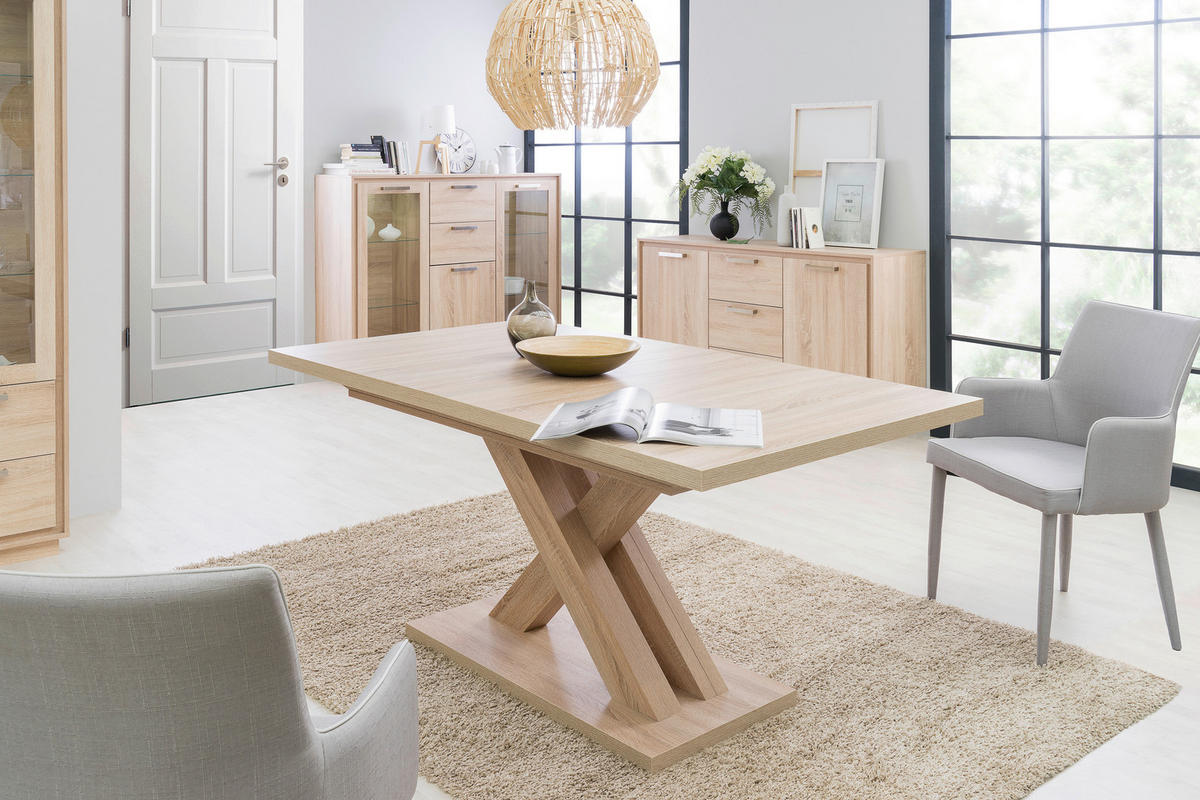 ESSTISCH in Holzwerkstoff 160/90/76 cm  - Eichefarben, KONVENTIONELL, Holzwerkstoff (160/90/76cm) - MID.YOU