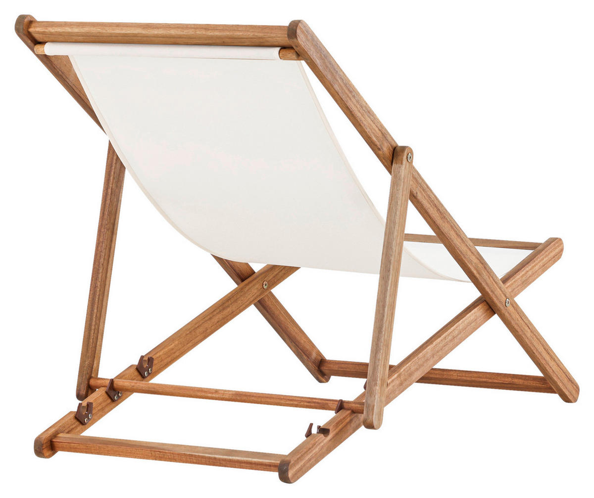 STRANDFÅTÖLJ   57/80/105 cm  - beige/naturfärgad, Klassisk, trä/textil (57/80/105cm) - Gardenson