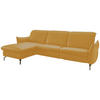 ECKSOFA in Lederlook (vegan) Gelb  179/233 cm  - Gelb/Nickelfarben, MODERN, Textil/Metall (179/233cm) - Livetastic