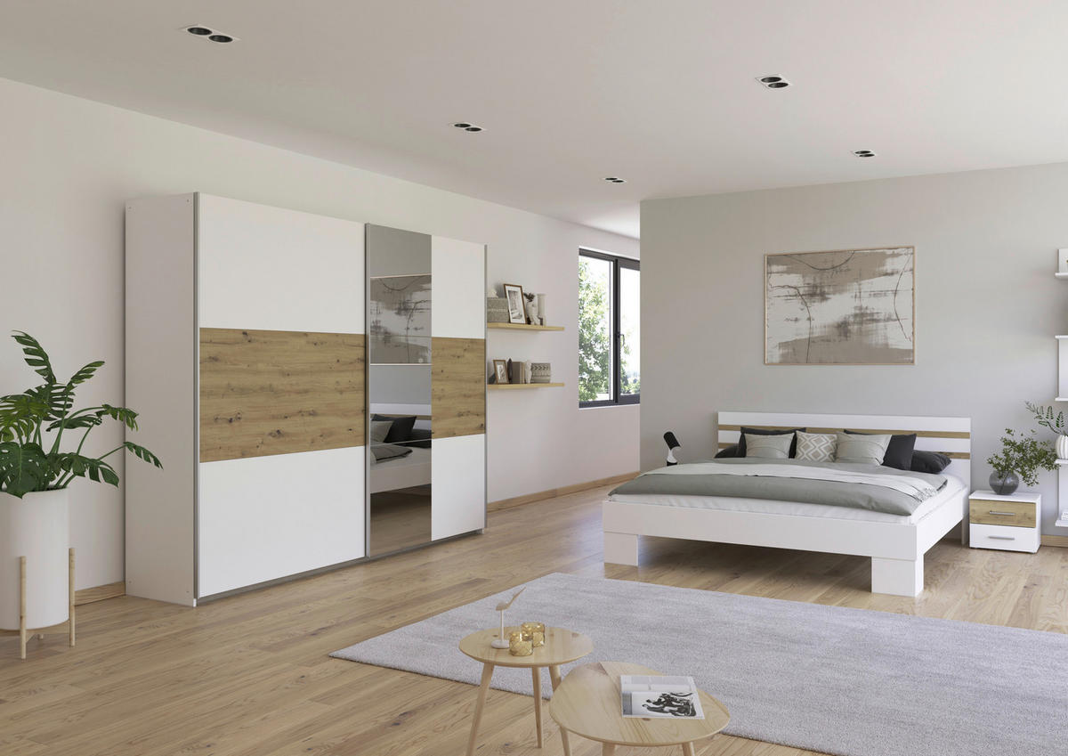 SCHLAFZIMMER Weiß, Eiche Artisan  - Weiß/Eiche Artisan, KONVENTIONELL, Holzwerkstoff