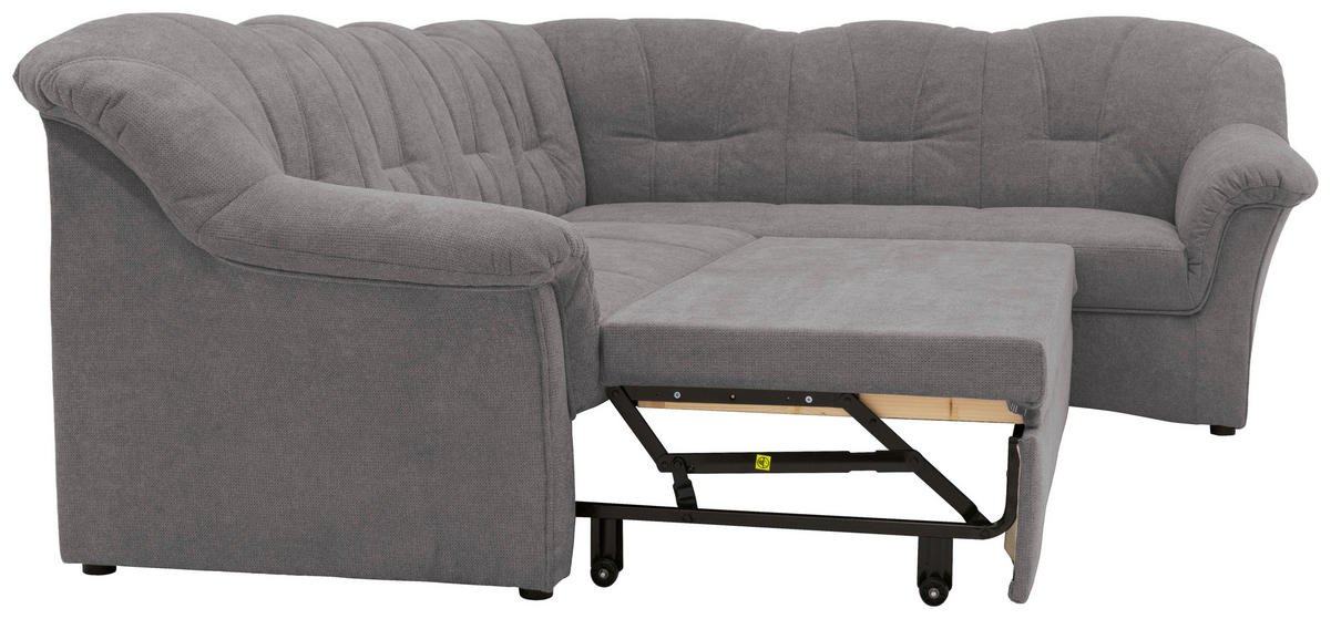 ECKSCHLAFSOFA Dunkelgrau Mikrofaser  - Dunkelgrau/Schwarz, KONVENTIONELL, Kunststoff/Textil (243/192cm) - MID.YOU