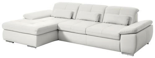Thumbnail - Beldomo Speed Ecksofa, Weiß, Leder, Echtleder, Rindleder, Uni, Ottomane links, L-Form, 325x195 cm, Goldenes M, Typenausw...