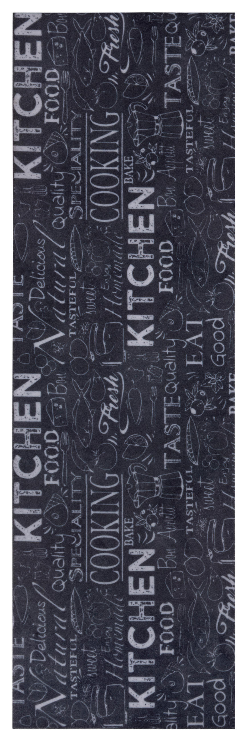 Chic: Küchenläufer (rechteckig 50/150 cm Cook & Clean Weiß, Schwarz  - Schwarz/Weiß, Design, Kunststoff (50/150cm) - Hanse Home