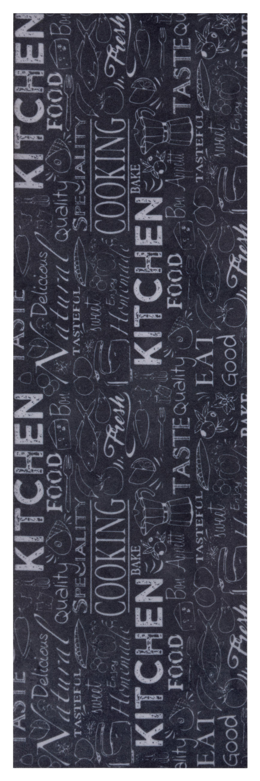 Chic: Küchenläufer (rechteckig 50/150 cm Cook & Clean Weiß, Schwarz  - Schwarz/Weiß, Design, Kunststoff (50/150cm) - Hanse Home