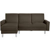 ECKSCHLAFSOFA inkl. Hocker in Braun Textil   - Chromfarben/Braun, Konventionell, Textil/Metall (152/230cm) - Max Winzer
