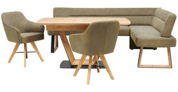 ARMLEHNSTUHL drehbar in Stahl Webstoff - Eichefarben/Schwarz, KONVENTIONELL, Holz/Textil (64/86/60cm) - Voleo