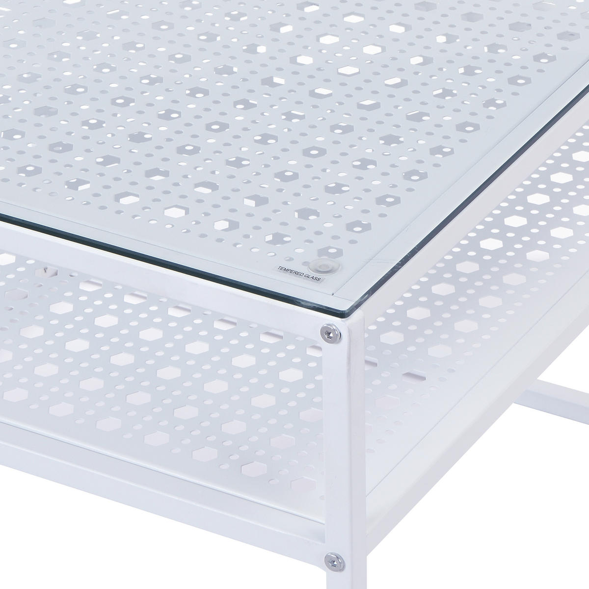 COUCHTISCH in Glas 60/60/45 cm  - Weiß, Design, Glas/Metall (60/60/45cm) - MID.YOU