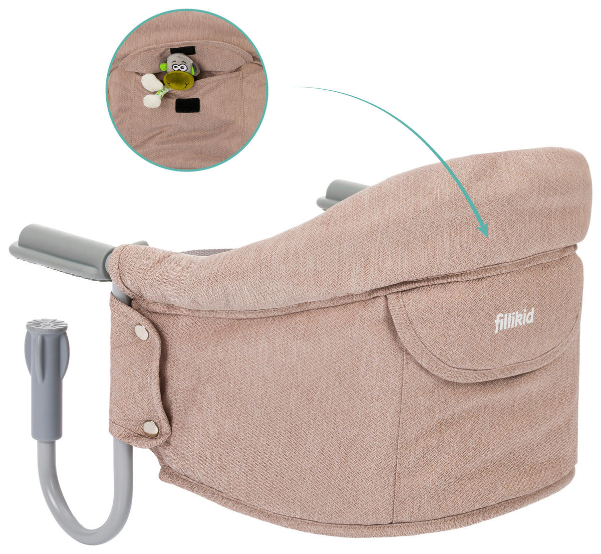 TISCHSITZ  - Beige/Grau, Basics, Textil/Metall (58,5/38/28,5cm) - My Baby Lou
