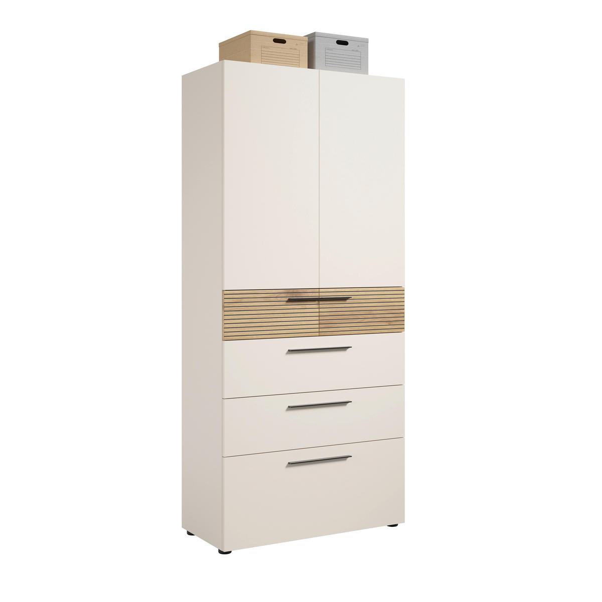 AKTENSCHRANK Schwarz, Eichefarben, Kaschmir  - Kaschmir/Eichefarben, MODERN, Holzwerkstoff (89,8/201/43cm) - Novel