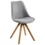 STUHL  Stoffauswahl, Typenauswahl Webstoff  - Eichefarben/Grau, Design, Holz/Textil (48/85/55cm) - Carryhome