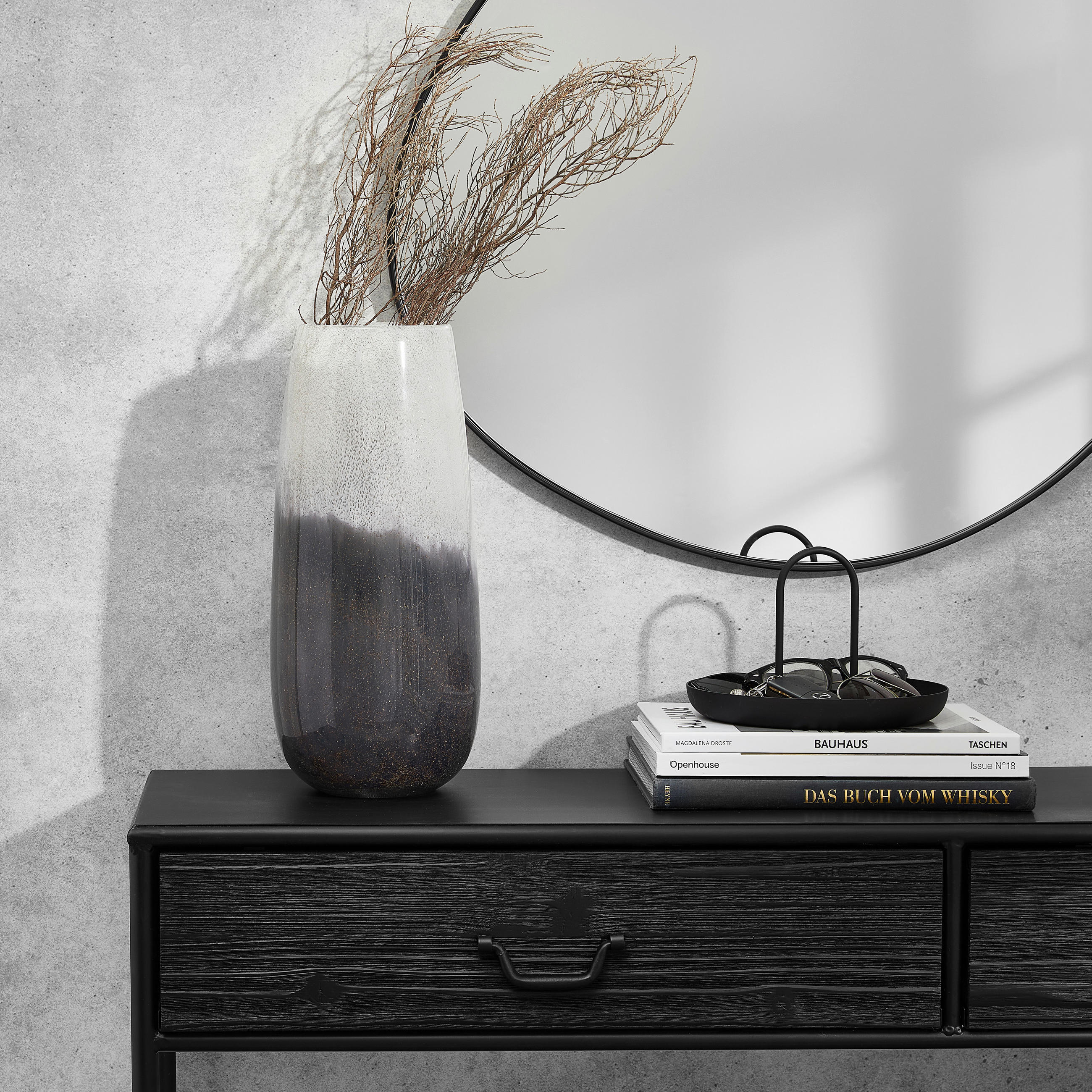 VASE 36 cm  - Grau, Basics, Glas (36cm)