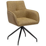 ARMLEHNSTUHL  Stoffauswahl, Sitzfläche 360° drehbar, inklusive Armlehnen, Gestellauswahl Mikrofaser  - Gelb/Schwarz, Design, Textil/Metall (63/84/62cm) - Novel