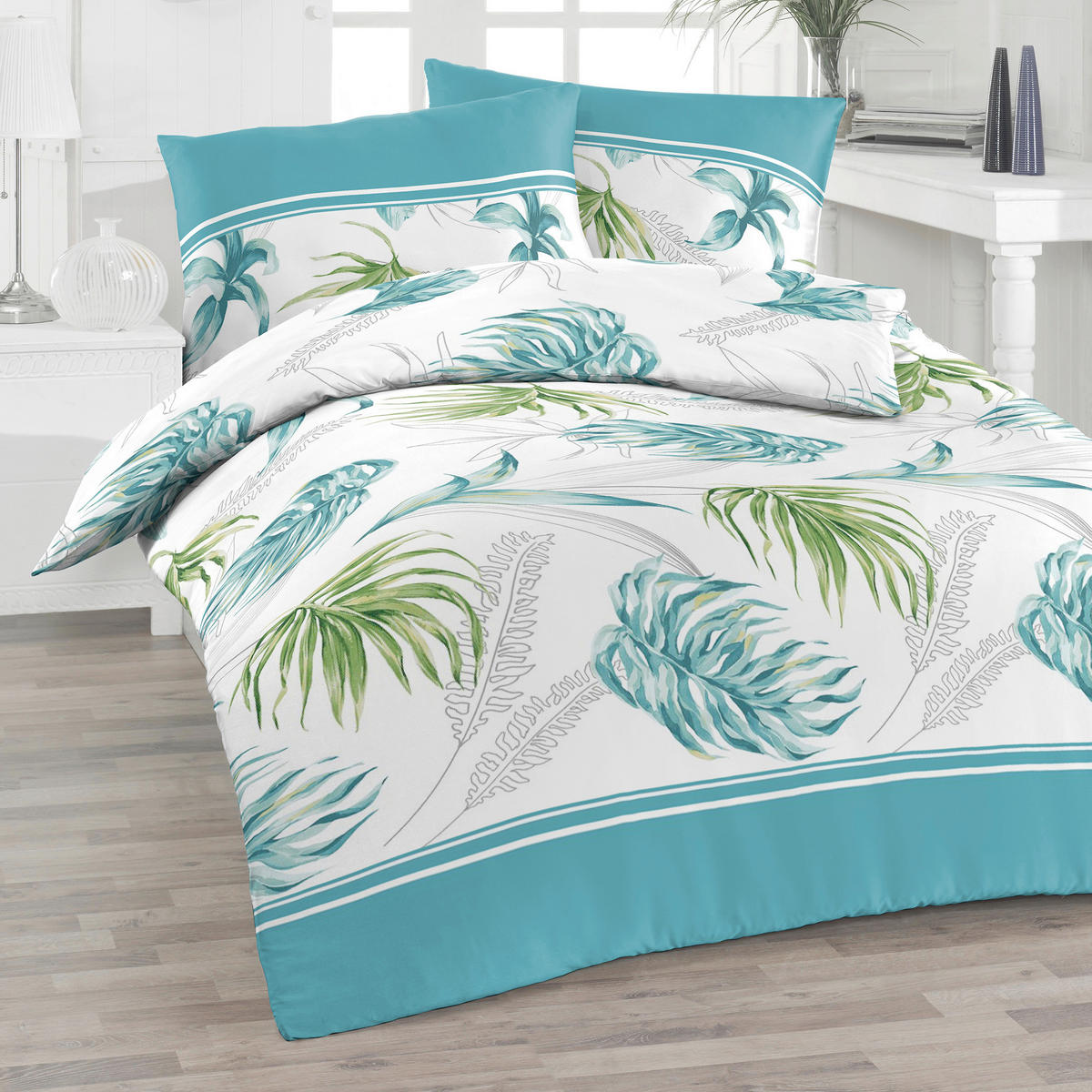 BETTWÄSCHE Perkal 140/200 cm  - Türkis, Design, Textil (140/200cm) - Florella