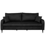 3-SITZER-SOFA in Lederlook Grau  - Schwarz/Grau, KONVENTIONELL, Holz/Textil (228/96/97cm) - Carryhome