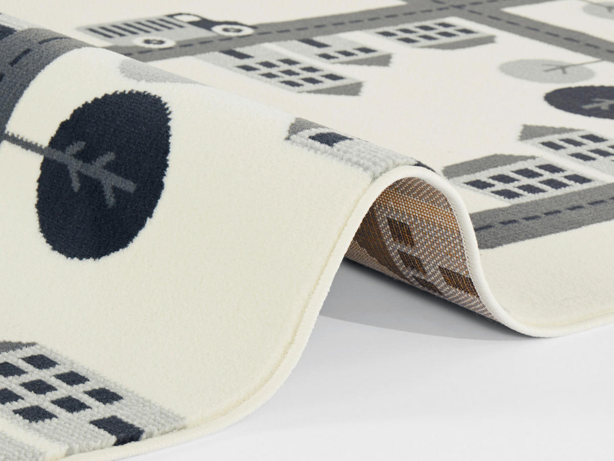 SPIELTEPPICH 80/150 cm Adventures  - Creme/Grau, Design, Kunststoff/Textil (80/150cm) - Hanse Home