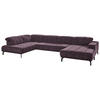 WOHNLANDSCHAFT Lila Velours  - Lila/Schwarz, Design, Textil/Metall (219/383/195cm) - Beldomo Style