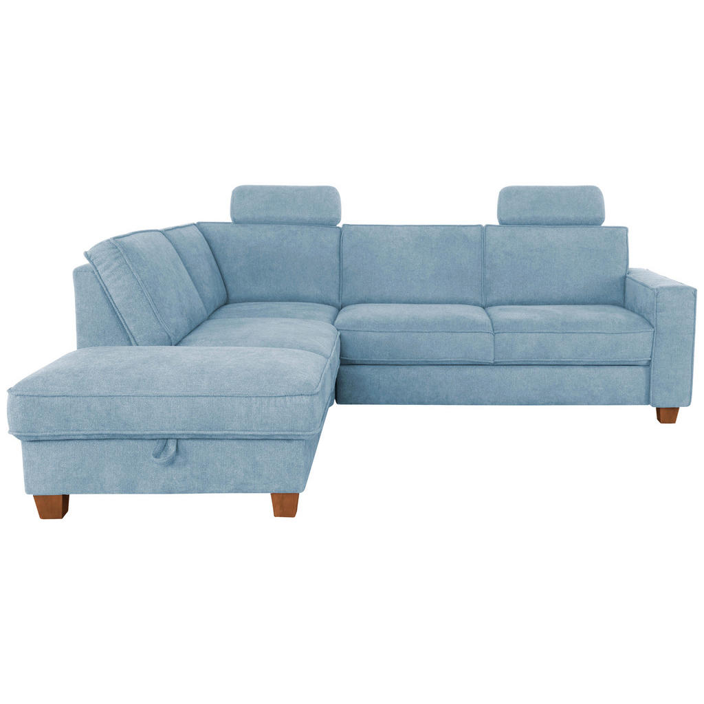 Thumbnail - Sit & More Ecksofa, Hellblau, Textil, Buche, massiv, 5,5-Sitzer, Ottomane links, L-Form, 236x213 cm, DGM-Klimapakt, Gold...