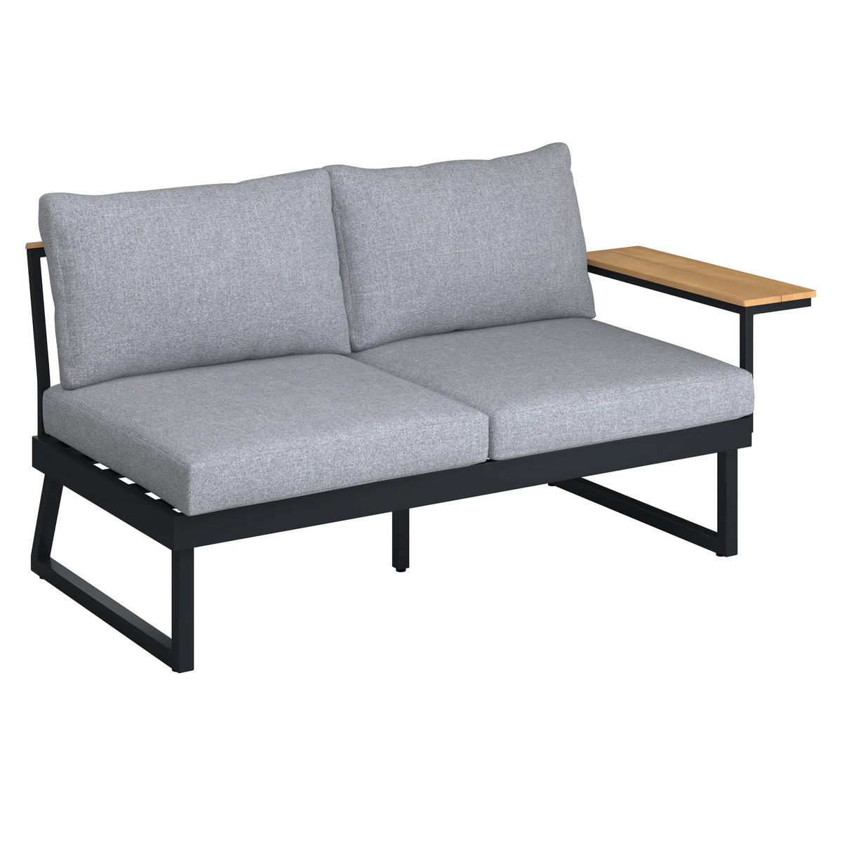 LOUNGEGARNITUR   Teakholz Aluminium  - Dunkelgrau, MODERN, Holz/Metall - Ambia Garden