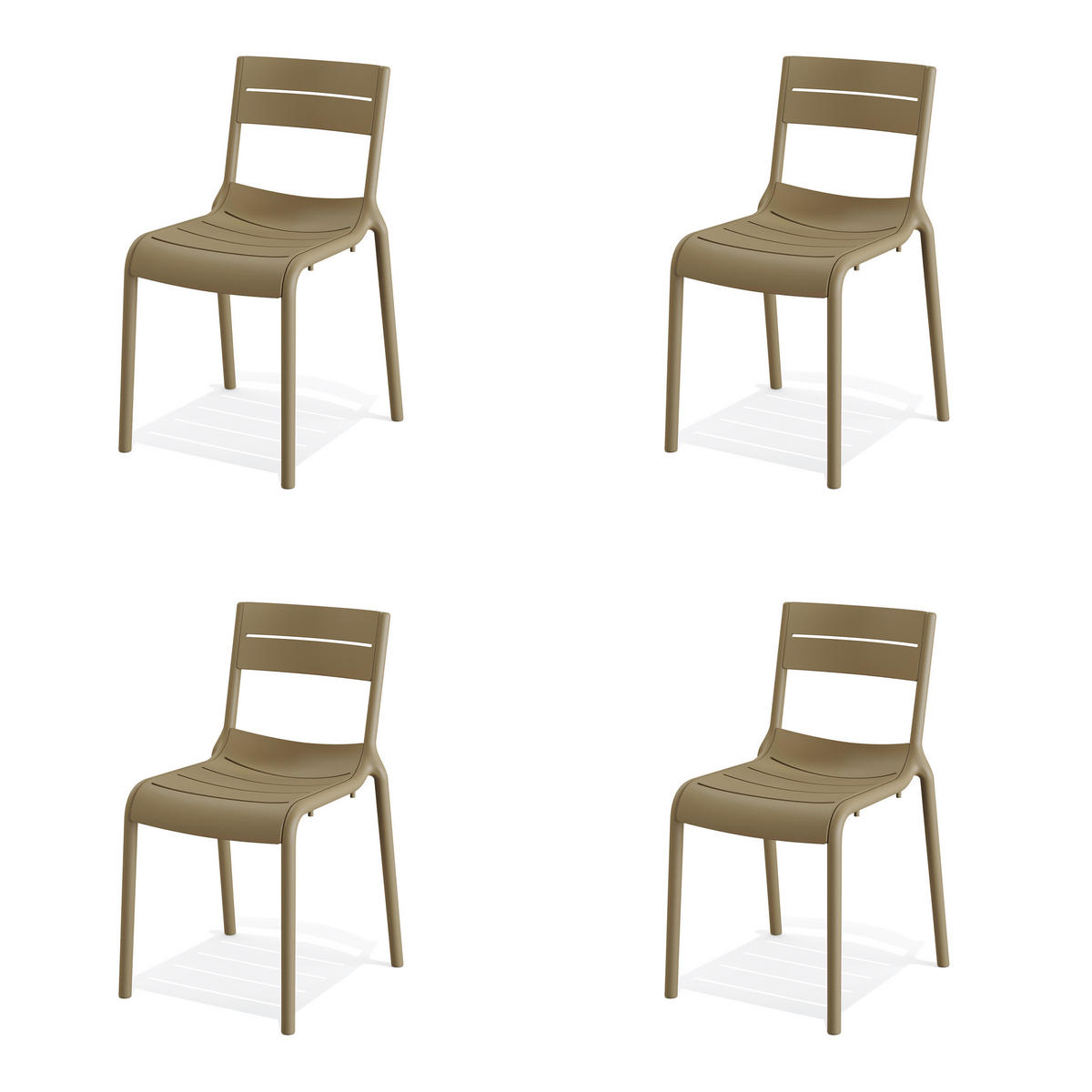 GARTENSTUHL-SET Sandfarben  - Sandfarben, Basics, Kunststoff (49/82/55cm) - Gardenson