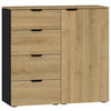 KOMMODE 90/87/43 cm  in Schwarz, Eichefarben  - Eichefarben/Schwarz, Design, Holzwerkstoff/Kunststoff (90/87/43cm) - Jutzler