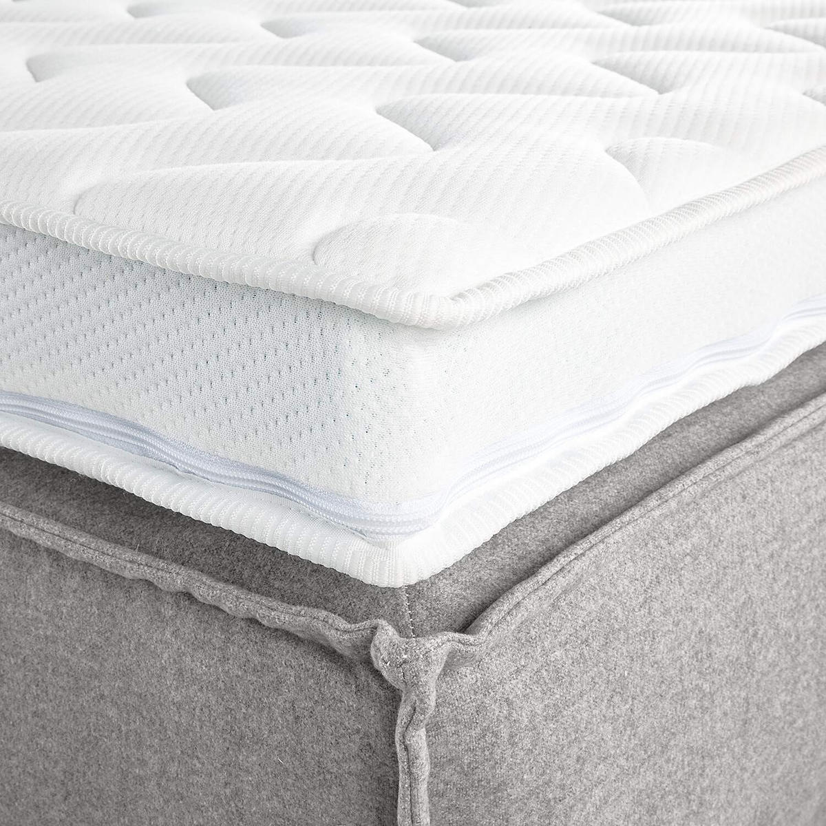 BOXSPRINGBETT 270/200 cm  in Hellgrau  - Hellgrau, Design, Textil (270/200cm) - home24