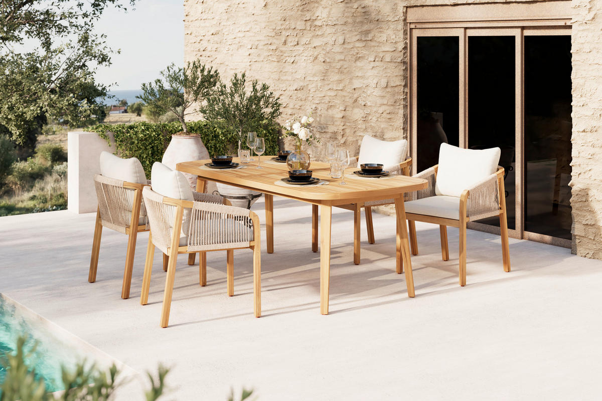 GARTENSTUHL in Holz Akaziefarben, Beige  - Beige/Akaziefarben, Natur, Holz (58/77/62cm) - Ambia Garden