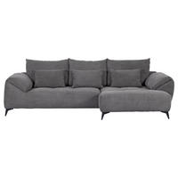 ECKSOFA in Cord Dunkelgrau  - Dunkelgrau/Schwarz, Konventionell, Textil/Metall (311/176cm) - Carryhome