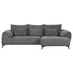 ECKSOFA in Cord Dunkelgrau  - Dunkelgrau/Schwarz, KONVENTIONELL, Textil/Metall (311/176cm) - Carryhome