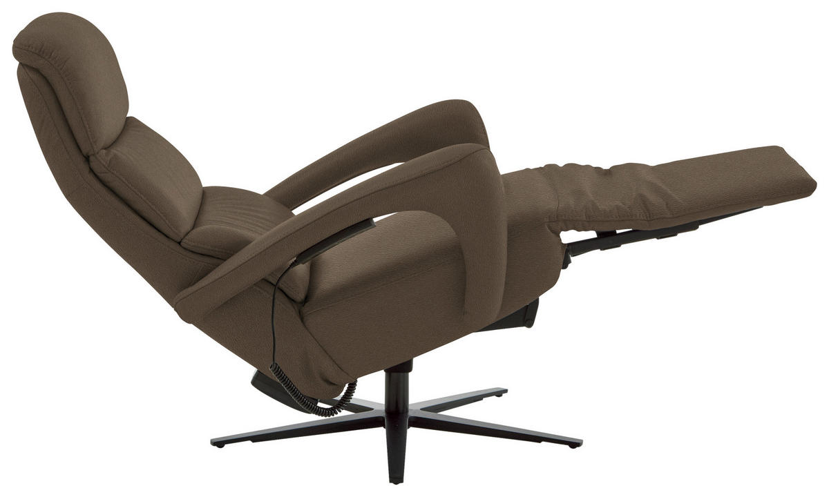 RELAXSESSEL in Leder Dunkelbraun  - Dunkelbraun/Schwarz, Design, Leder/Metall (76/110/86cm) - Dieter Knoll