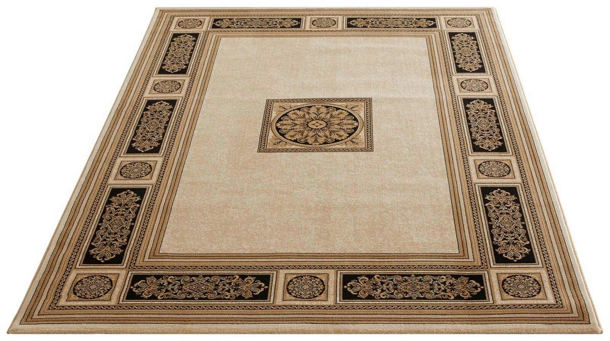 WEBTEPPICH 200/290 cm Schwarz, Goldfarben rechteckig  - Goldfarben/Schwarz, Basics, Textil (200/290cm) - Novel