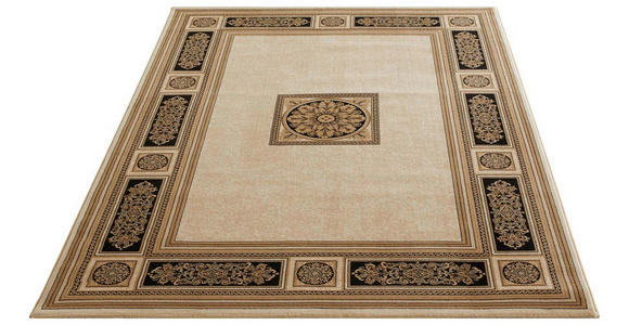 WEBTEPPICH 133/195 cm Schwarz, Goldfarben  - Goldfarben/Schwarz, Basics, Textil (133/195cm) - Novel