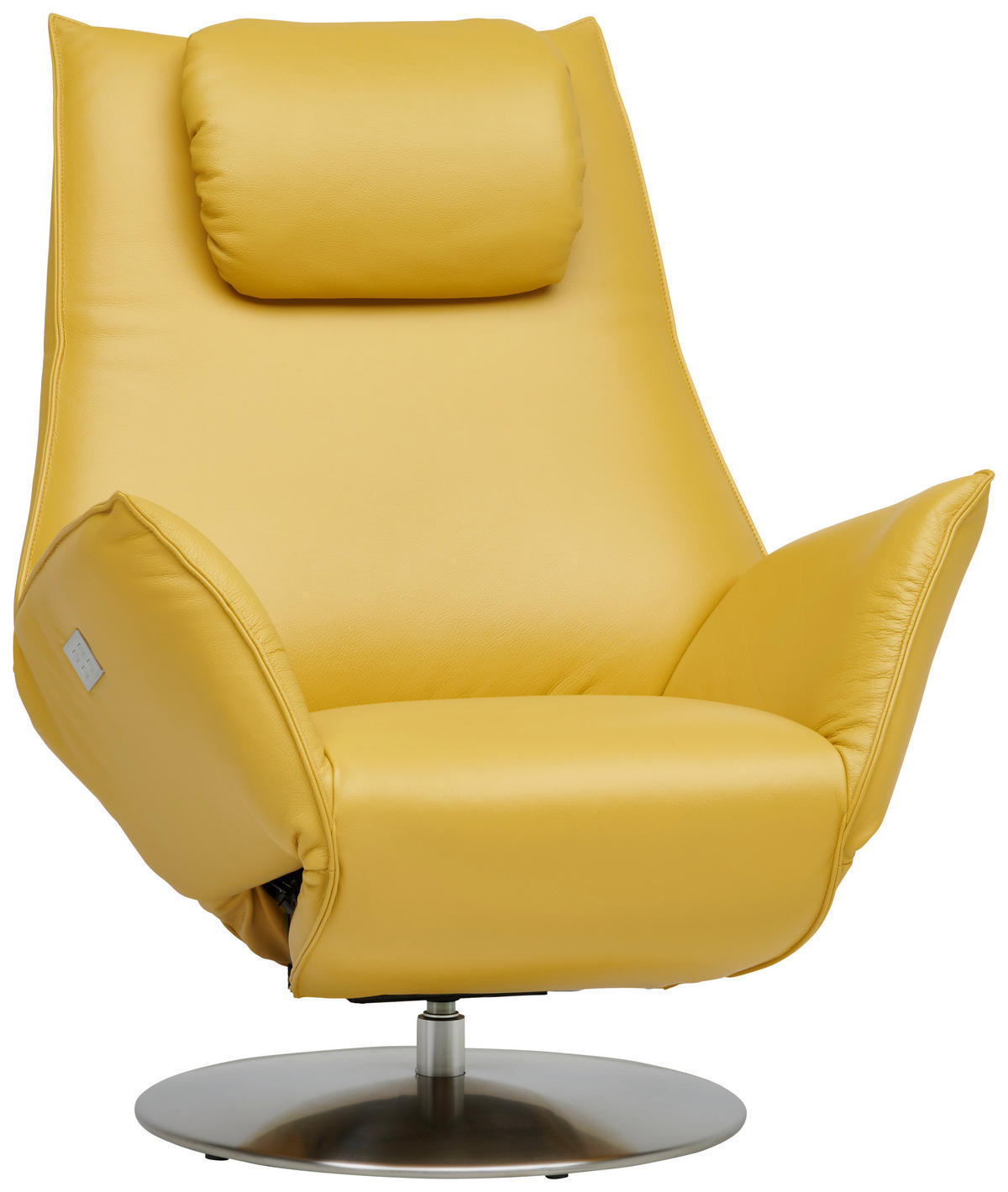 POČIVALNIK,  rumena usnje - barve nerjavečega jekla/rumena, Design, kovina/usnje (92-79/113-90/165cm) - Dieter Knoll